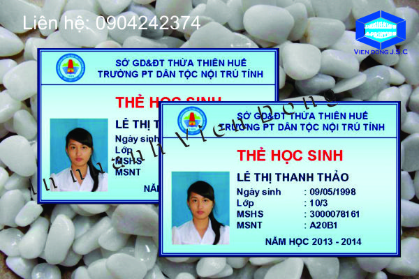 Mẫu thẻ học sinh tiểu học, trung học | In Card lấy nhanh | In the, in the nhua, in the nhan vien, in the nhan vien, in the gia re tai Ha Noi